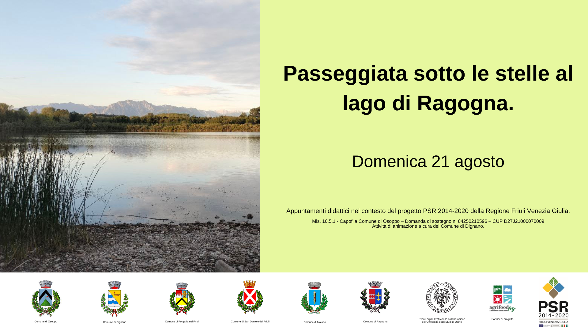 Passeggiata sotto le stelle al lago di Ragogna